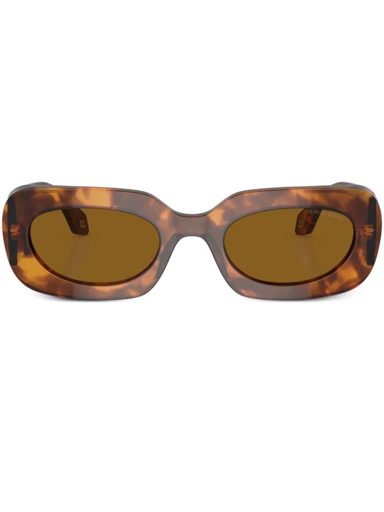 Giorgio Armani tortoiseshell-effect square-frame sunglasses - Red Cover