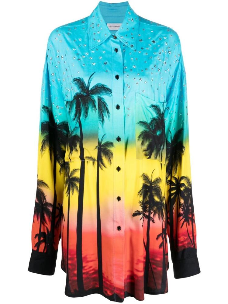 Faith Connexion oversized palm print shirt - Blue Cover