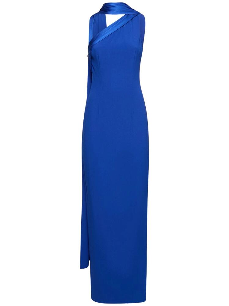 ROLAND MOURET One-shoulder Satin Crepe Gown Cover