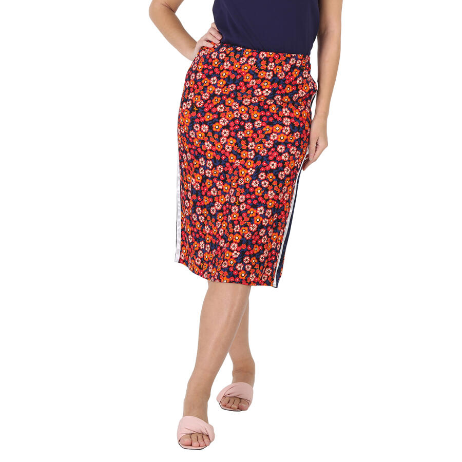 Marni Ladies Floral-print Straight Skirt Cover