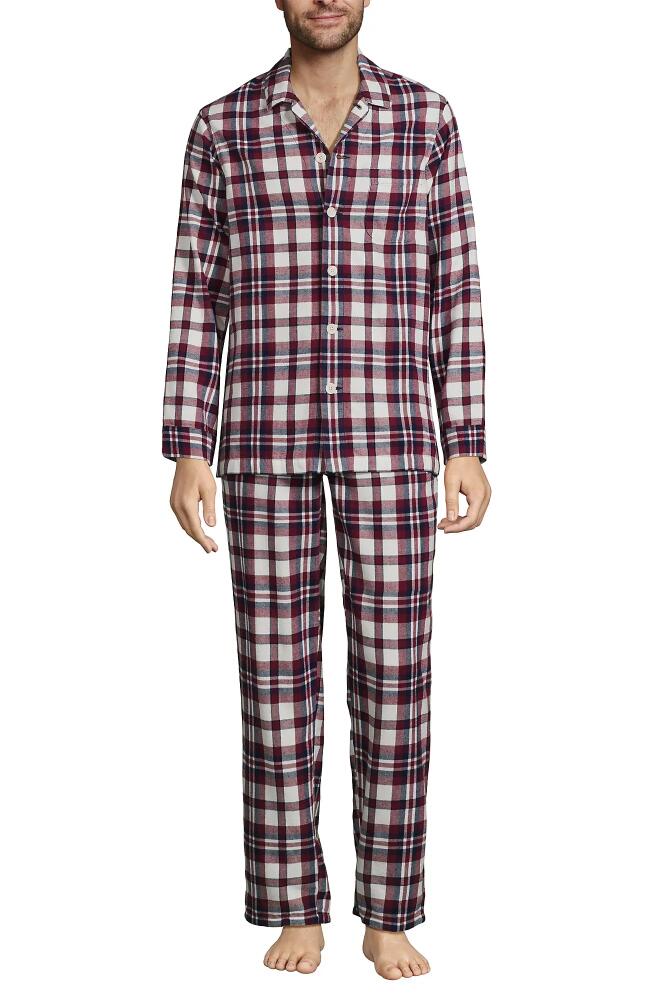 Lands' End Flannel Pajama Set in Rich Burgundy/navy Plaid Cover