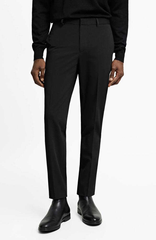 MANGO Superslim Fit Black Flat Front Stretch Dress Pants Cover