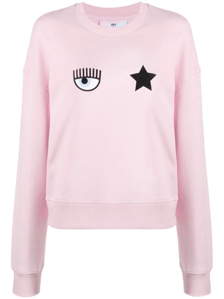 Chiara Ferragni logo-print cotton sweatshirt - Pink Cover