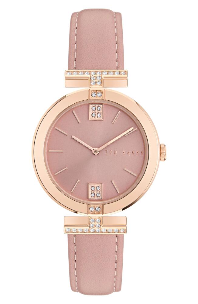 Ted Baker London Iconic Faux Leather Strap Watch in Pink Cover