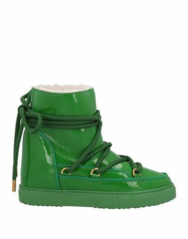 Inuikii Woman Ankle boots Green Leather Cover