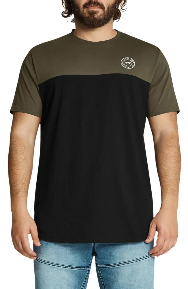 Johnny Bigg New York Splice Longline Graphic Tee in Khaki Cover