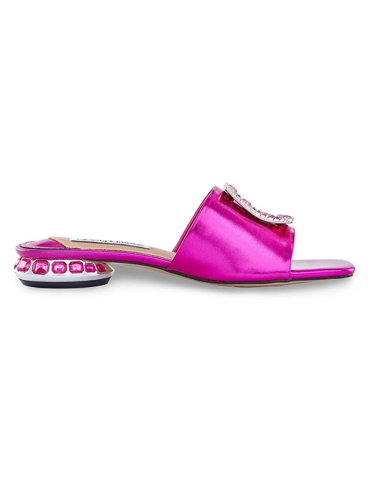 Lady Couture Women's Amore Metallic Jewel Heel Mules - Fuchsia Cover