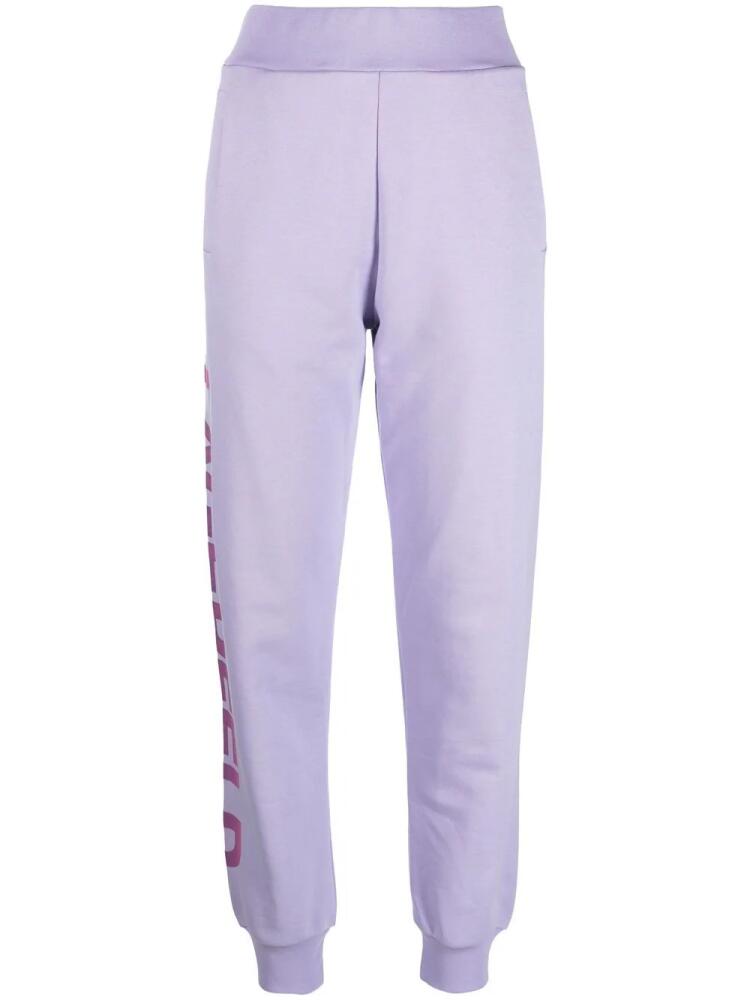 Karl Lagerfeld organic cotton logo-print track pants - Purple Cover