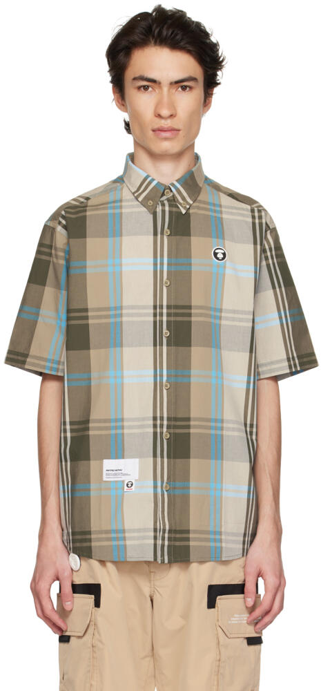 AAPE by A Bathing Ape Beige Check Shirt Cover