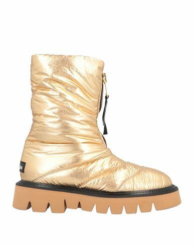 Elena Iachi Woman Ankle boots Gold Textile fibers Cover