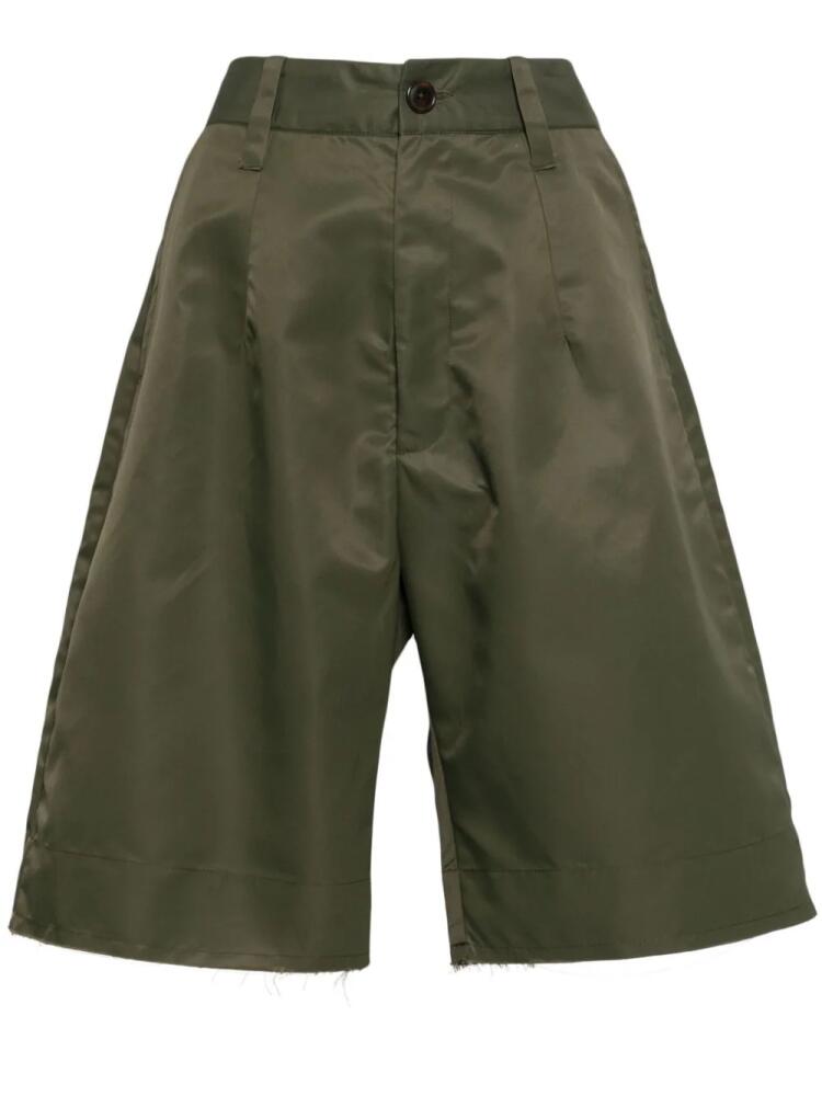 Vaquera high-waist wide-leg shorts - Green Cover