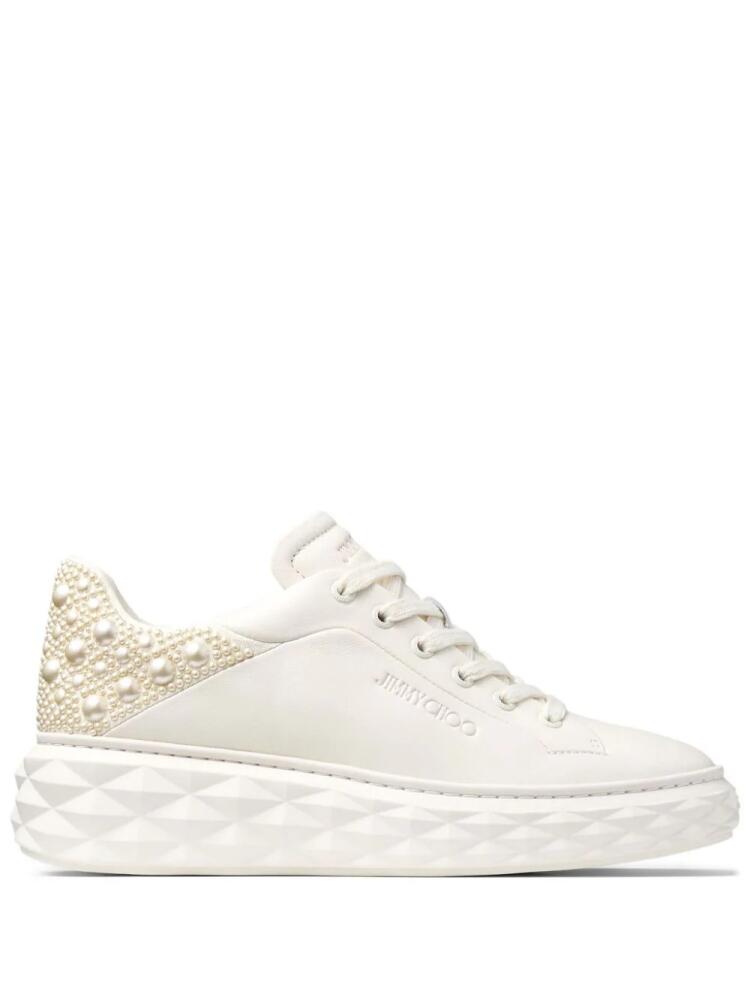 Jimmy Choo Diamond Maxi pearl-embellished sneakers - Neutrals Cover