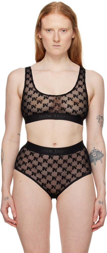 Palm Angels Black Monogram Bra Cover