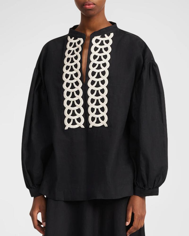 By Malene Birger Cadmus Embroidered Linen Blouse Cover