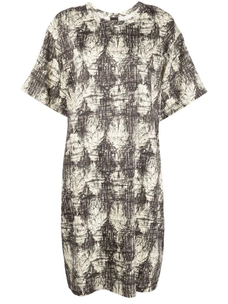 ASPESI scribble-print T-shirt dress - Neutrals Cover