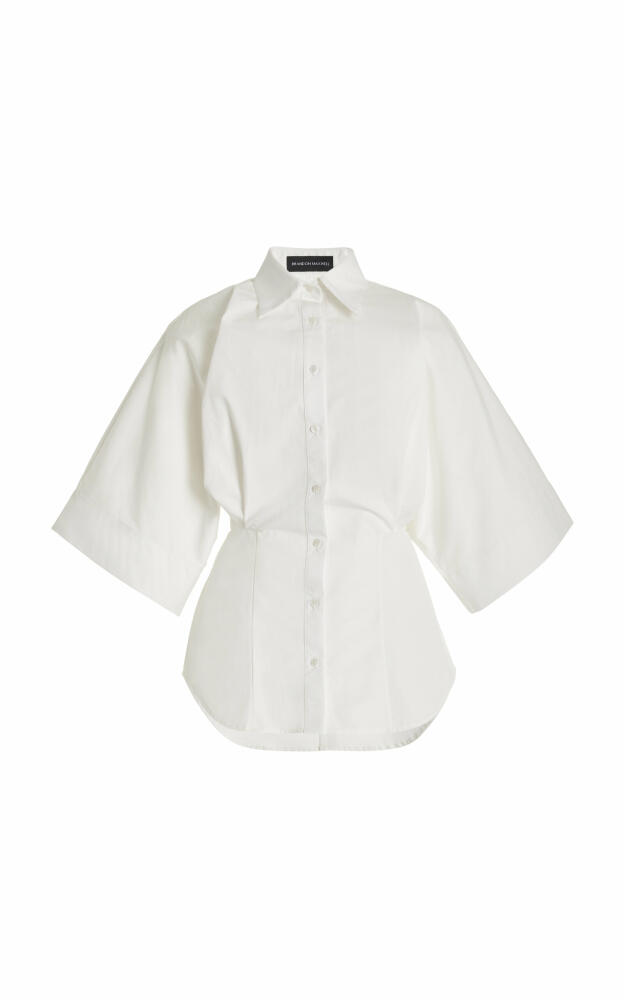 Brandon Maxwell - The Elsa Wide-Sleeve Cotton Poplin Shirt - White Cover