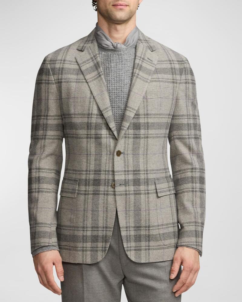 Ralph Lauren Purple Label Men's Hadley Hand-Tailored Plaid Wool Jacket Cover