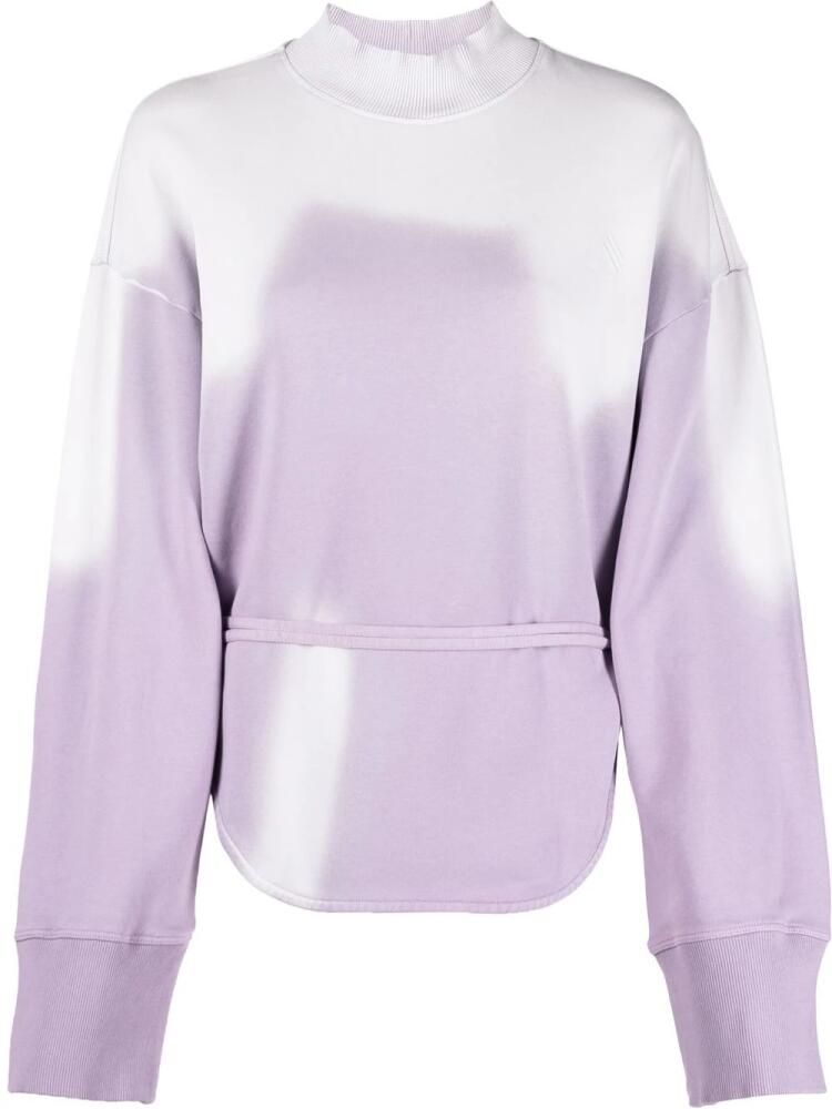 The Attico tie-dye cotton tie-waist sweatshirt - Purple Cover