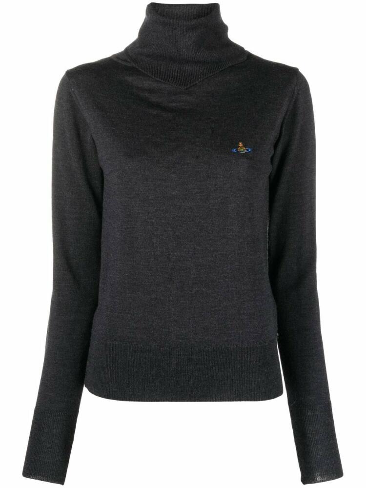 Vivienne Westwood logo-embroidered roll neck jumper - Grey Cover