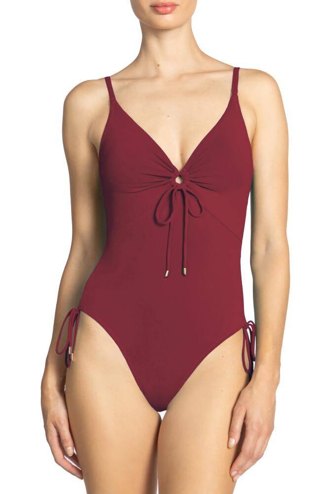 Robin Piccone Aubrey Keyhole One-Piece Swimsuit in Ancho Cover