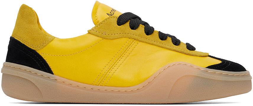 Acne Studios Yellow & Black Lace-Up Sneakers Cover