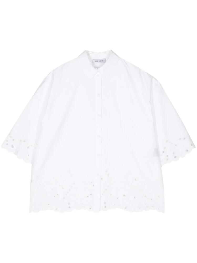 Dice Kayek embroidered cotton shirt - White Cover