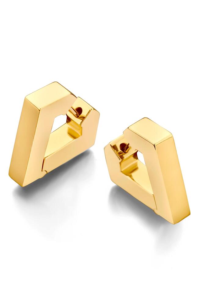 DRIES CRIEL Medium Brute Diamanti Huggie Hoop Earrings in Yellow Gold Cover