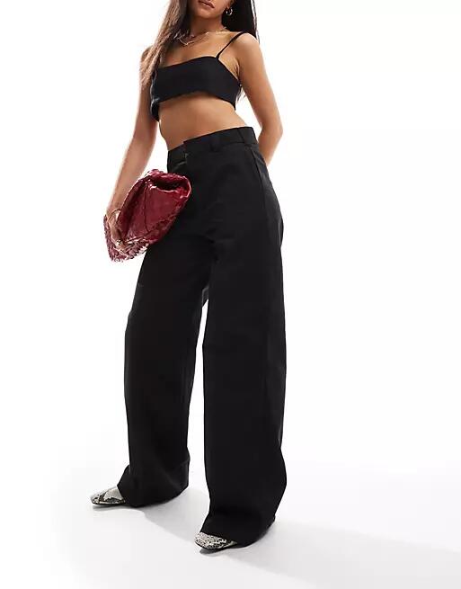 Dickies wide leg pants in black Cover