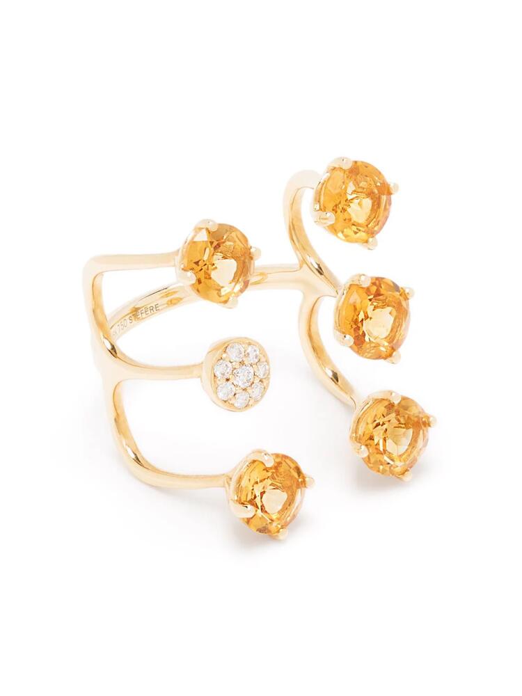 Stefere 18kt yellow gold diamond citrine Aurore ring Cover