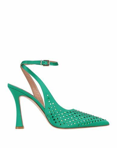 Pinko Woman Pumps Green Textile fibers Cover