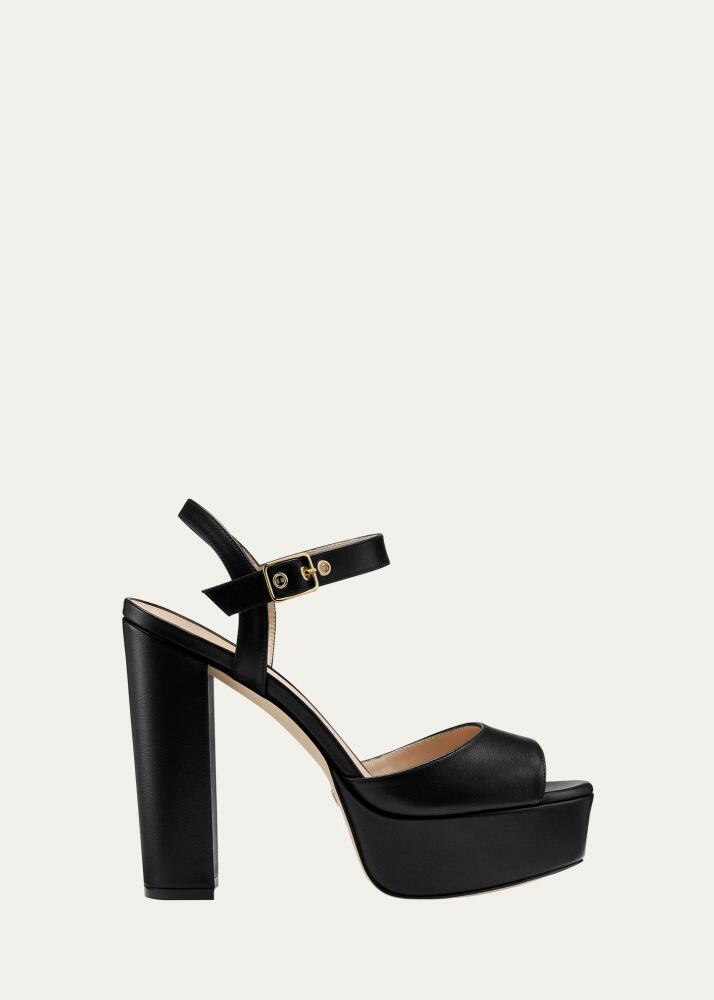 Stuart Weitzman Ryder Ankle-Buckle Platform Sandals Cover