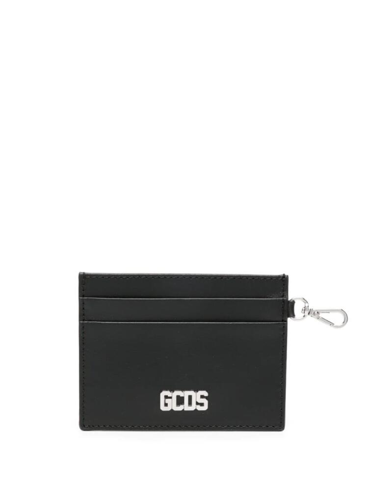 GCDS Comma logo-plaque leather cardholder - Black Cover