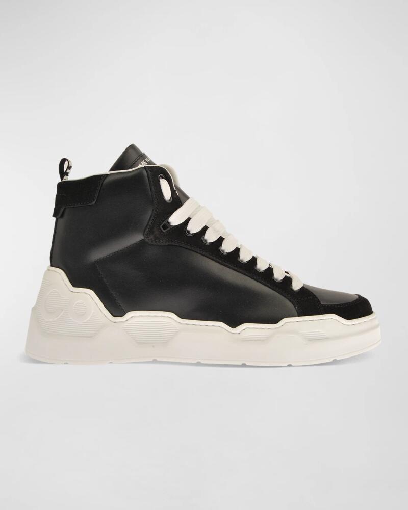 Costume National Men's Leather High-Top Sneakers Cover