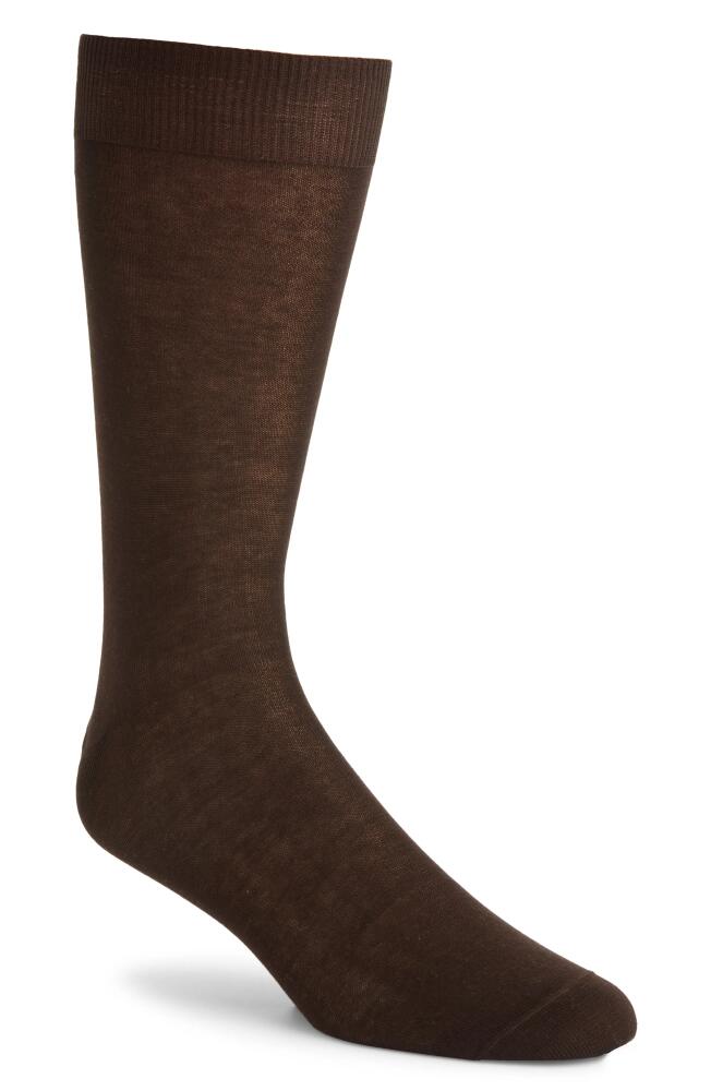 Canali Solid Brown Cotton Dress Socks Cover