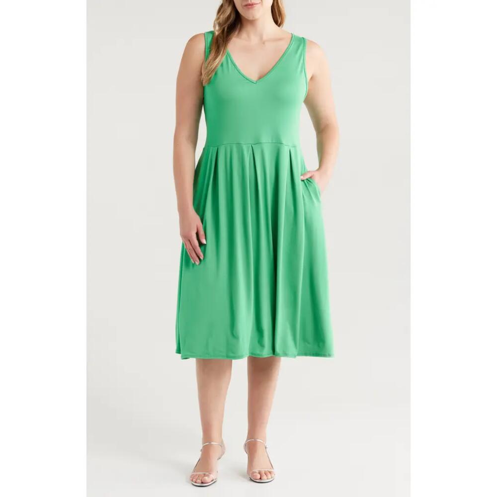 24seven Comfort Apparel Sleeveless Jersey Dress in Green Cover