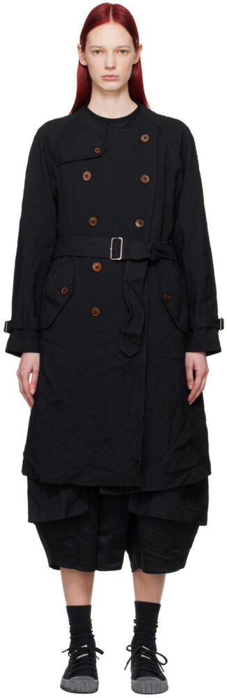 Black Comme des Garçons Black Double-Breasted Trench Coat Cover