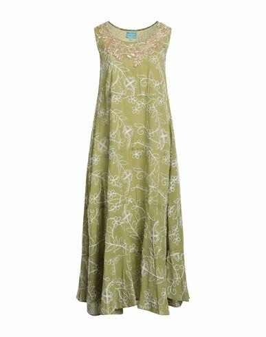 Iconique Woman Midi dress Sage green Cotton Cover