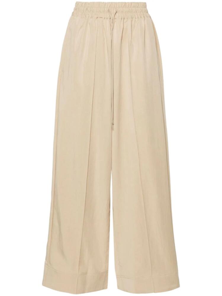 Y-3 drawstring-waist wide-leg trousers - Neutrals Cover