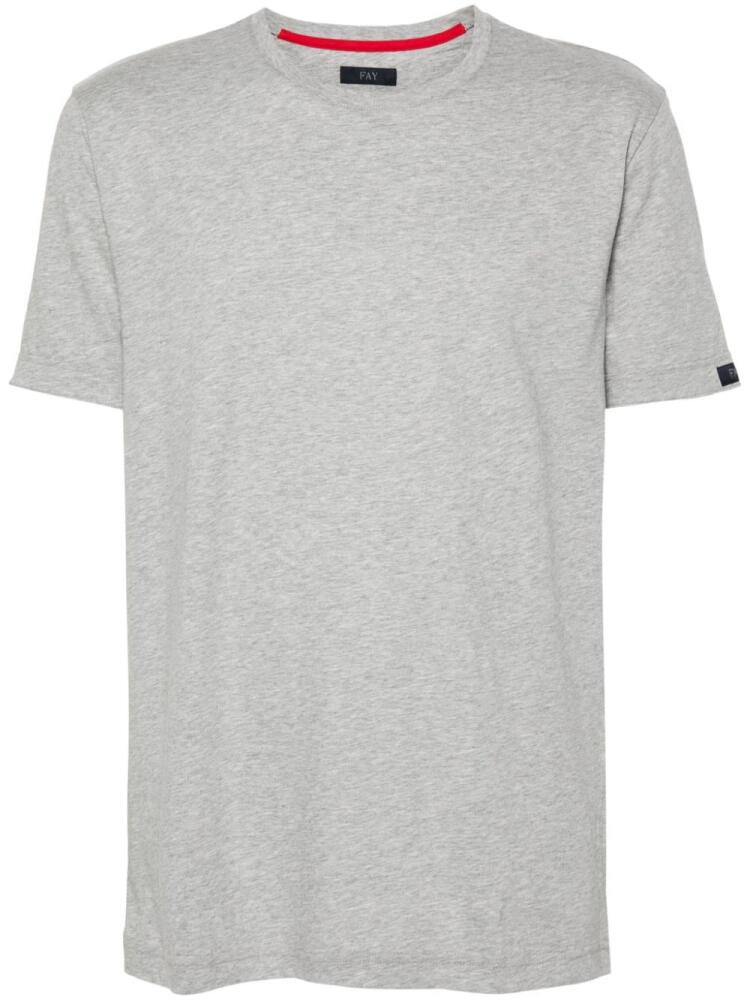 Fay logo-patch cotton T-shirt - Grey Cover