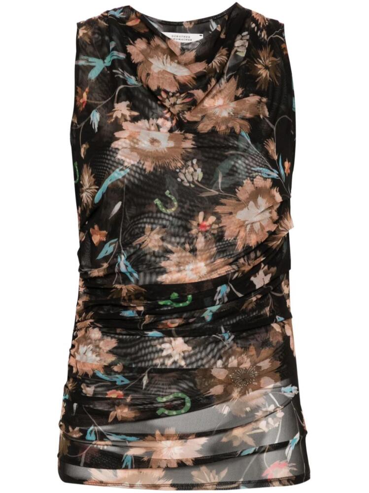 Dorothee Schumacher floral-print semi-sheer blouse - Black Cover