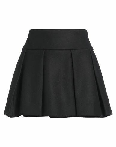 Patou Woman Mini skirt Black Virgin Wool, Nylon Cover