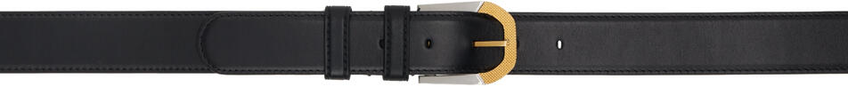 The Row Black Art Deco Box Calf Leather Belt Cover