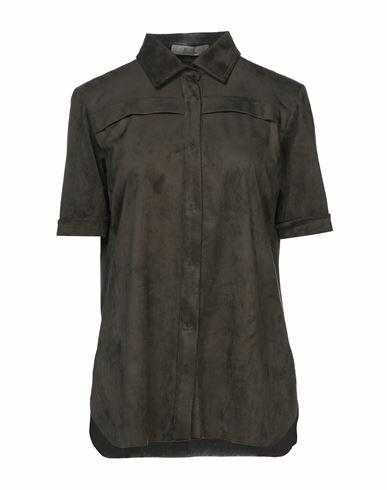 D. exterior Woman Shirt Dark green Polyester, Elastane Cover