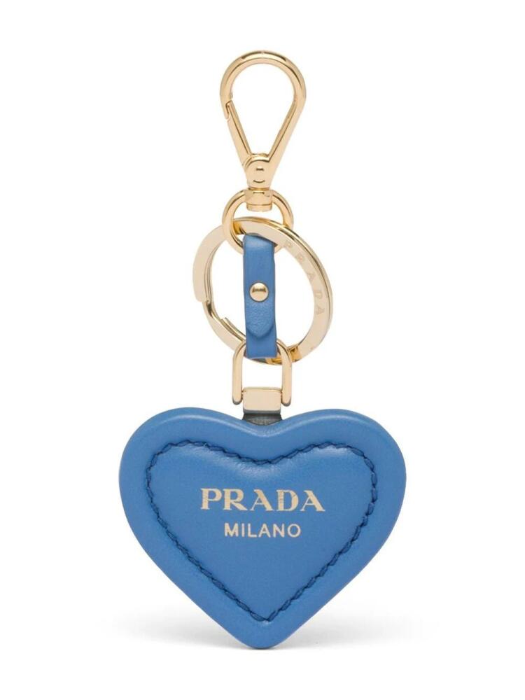 Prada heart-motif leather keyring - Blue Cover