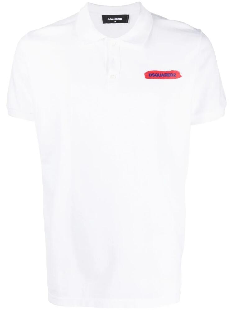 DSQUARED2 logo-print polo shirt - White Cover