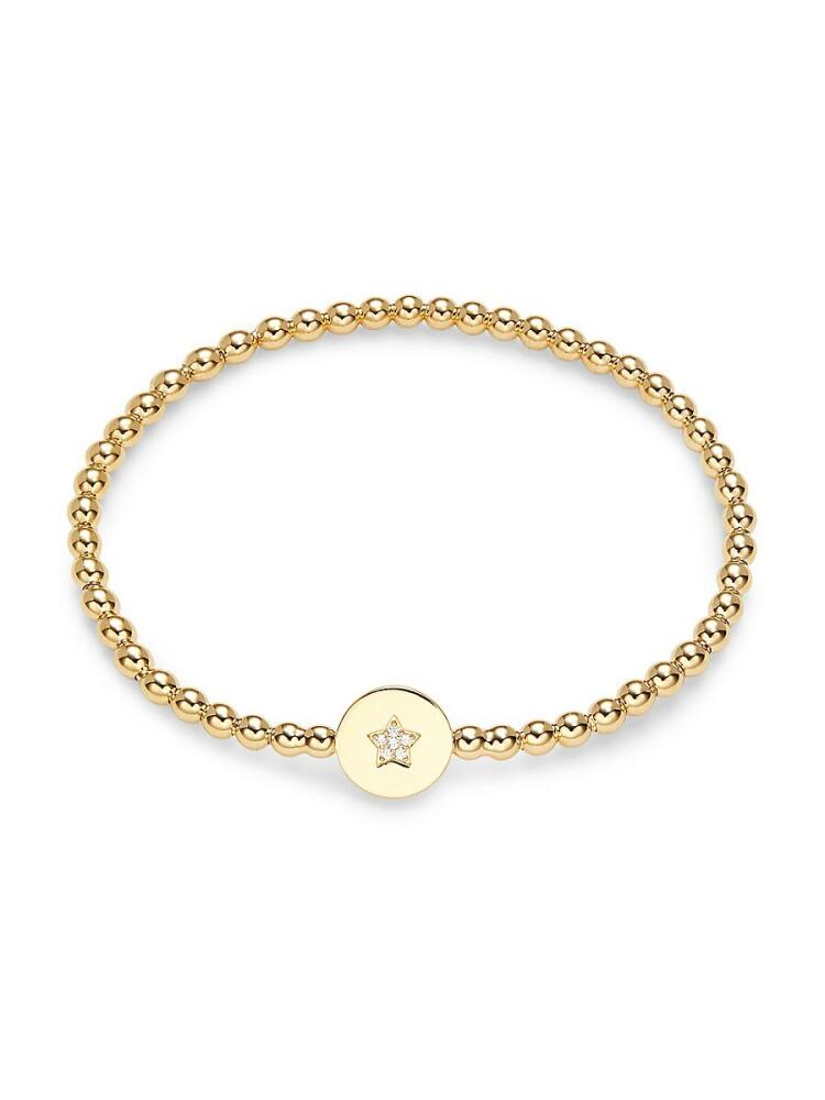 Adriana Orsini Women's Adore 18K Goldplated & Cubic Zirconia Star Disc Beaded Bracelet Cover