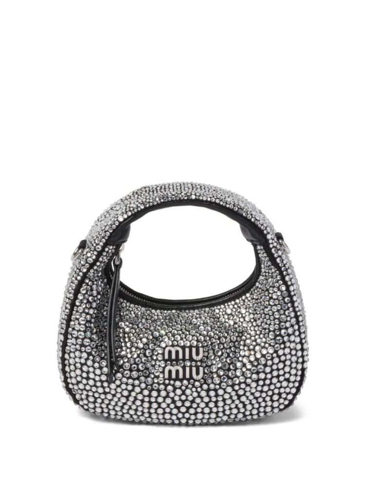 Miu Miu Wander crystal-embellished shoulder bag - Black Cover