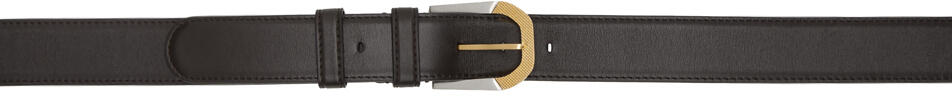 The Row Brown Art Deco Box Calf Leather Belt Cover