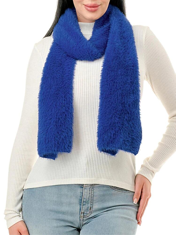 MARCUS ADLER Women's Eyelash Fuzzy Scarf - Blue Cover