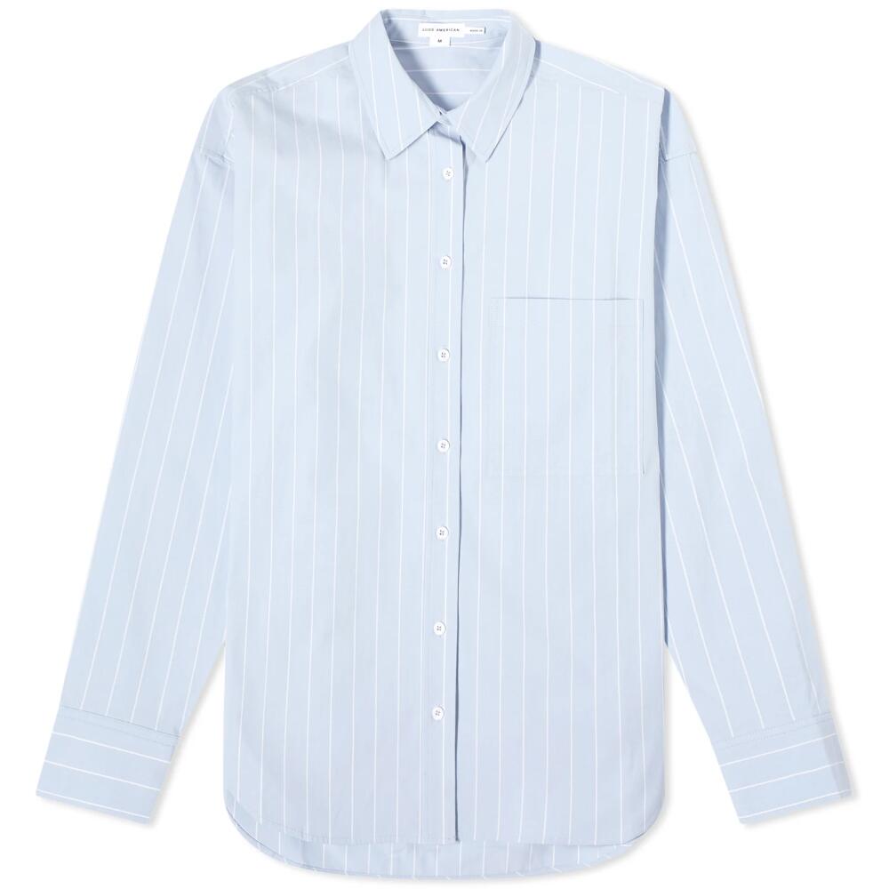 Good American Women's Oversized Stripe Shirt in Glass Stripe Cover